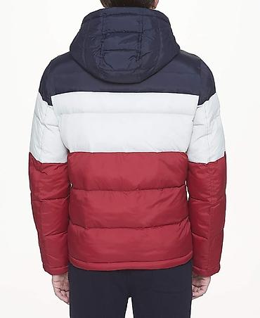tuklu geyim: 🟦⬜️🟥Tommy Hilfiger Men's Down Alternative Hooded Puffer Jacket (Yeni) — 4
