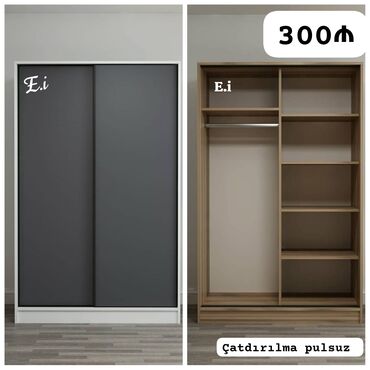 Çarpayılar: Kupe, 2 qapılı Düz dolab, Qarderob, paltar dolabı