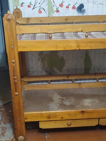 bunk bed: Двухъярусная кровать материал дерево ширина 85 длина 1,90 цена 10000 — 9