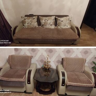 куплю кресло кровать бу: İşlənmiş, Divan, 2 kreslo, Bazalı, Açılan