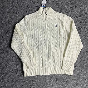 bot kişi: Ralph Lauren Polo kişi kardiqanı – fermuarlı, trikotaj kabel naxışlı — 3