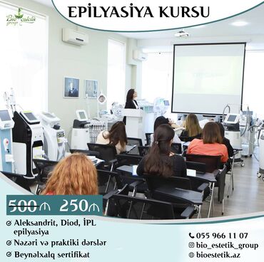 Arıqlama aparatları: Kurslar | Lazer epilyasiyası | Diplom, sertifikat, Materiallarla təmin edilmə, Modellərlə təmin edilmə