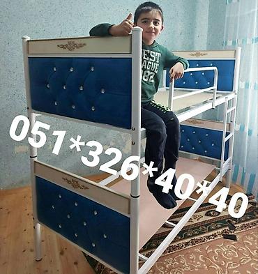 İkimərtəbəli uşaq çarpayıları: Oğlan və qız üçün, Yeni, Çarpayı, Matras ilə, Siyirməsiz — 26