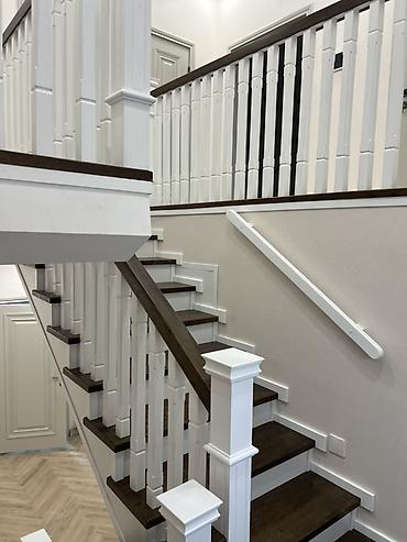 elegance stroy: Деревянная лестница Для дома, Бесплатная доставка, Вид дерева: Кара Жыгач, Форма лестницы: Прямая, Стиль: Классический — 5