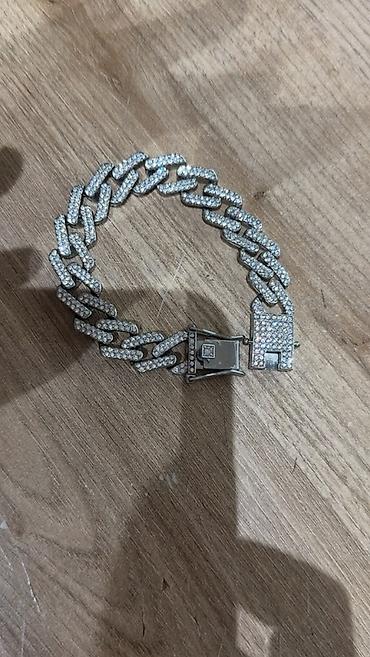 Бижутерия: Buz kəsimi (Cuban link) üslubunda kişi/qadın bilərziyi - Material — 1