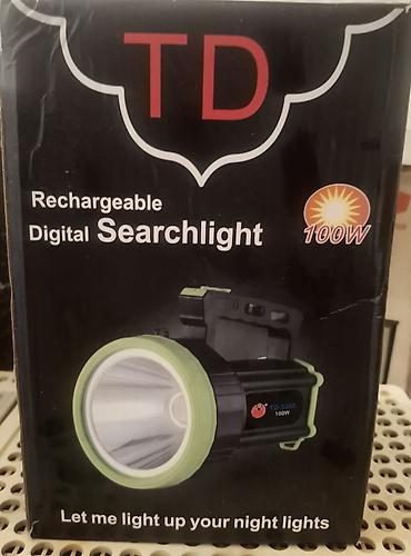 gence qab: TD Rechargeable Digital Searchlight – TD-3300, 100W Xüsusiyyətlər: - — 1