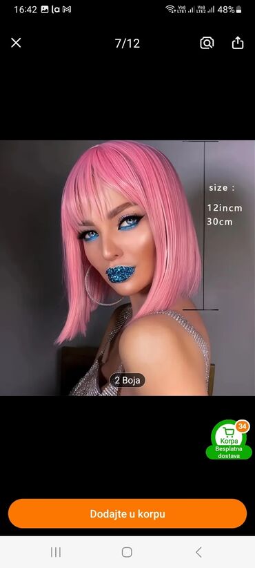 Perike i klipse: Kratka bob perika sa šiškama, dizajnirana da pruži prirodan izgled i — 6