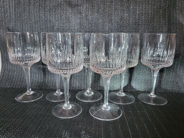 Čaše: Case nove kristal 60,70te za vino,rucni rad. Case komada 7 u ceni — 11