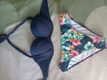 kupaći kostimi za plivanje: L (EU 40), Cvetni, bоја - Tamnoplava