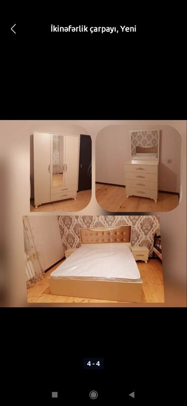 Yataq otağı dəstləri: İkinəfərlik çarpayı, Termo, Dolab, 2 tumba, Azərbaycan, Yeni — 9