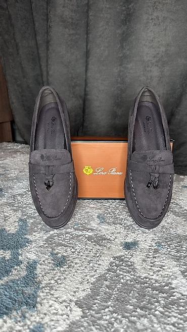 Мокасины и лоферы: Лоферы, 39, Loro Piana, Новый, цвет - Серый — 5