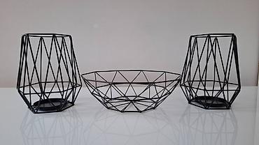 Sveće i svećnjaci: JYSK Dva Svećnjaka NORDIC Ø16xV19cm crna + Sinsay ukrasna činija crna — 1