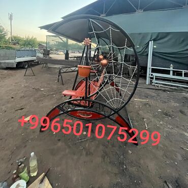 Садовые качели: Садовые качели Металл, Со спинкой, С крышей — 19