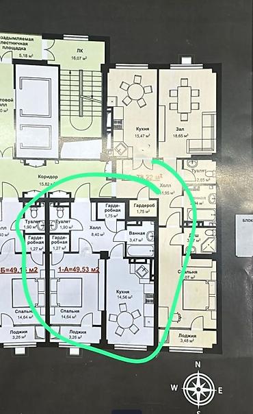 Продажа квартир: 1 комната, 53 м², Элитка, 13 этаж, Готовая ПСО (под самоотделку) — 7