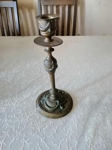 şam: Bürünc şamdan - Material: bürünc/metal ərintisi - Tək şam üçün — 2