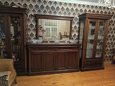 yataq cərcivəsi: Qonaq otağı mebel dəsti Klassik üslubda, ağac fakturalı zəngin — 2