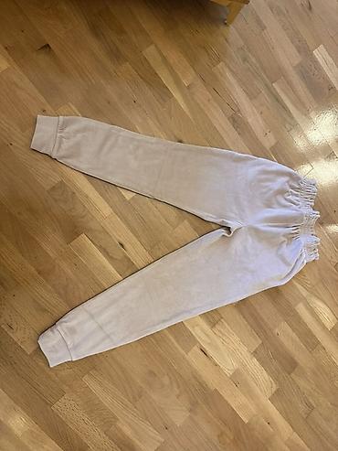 Bej rəngdə unisex ev/trening şalvarı - Rəng: açıq bej/cream - Model