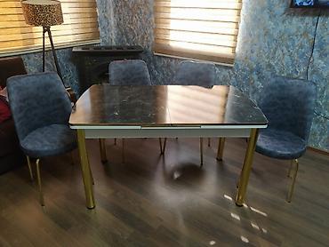 Masa və oturacaq dəstləri: Mətbəx üçün, Yeni, Açılan, Dördbucaq masa, 4 stul — 15