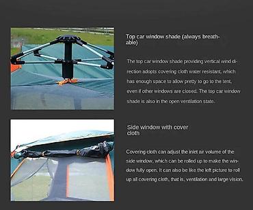 Oprema za kampovanje: Automatski šator za kampovanje – prostran, vodootporan i sa mrežom — 7