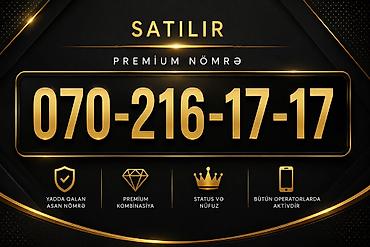 Premium mobil nömrə: 070-216-17-17 Xüsusiyyətlər: - Yadda qalan, asan