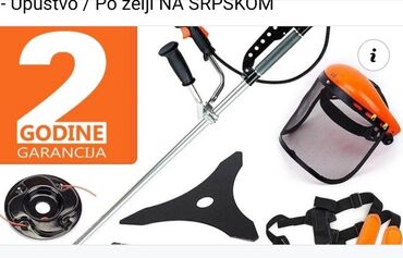 Ostali alati i mašine: Motor: dvotaktni, vazdušno hlađeni – Snaga: 5,2 Ks 3.8kw – Max obrtaj — 1