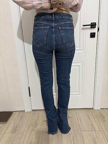 трико шым: Джинсы, Клеш, Zara basic, Высокая талия, С разрезом, S, M — 4