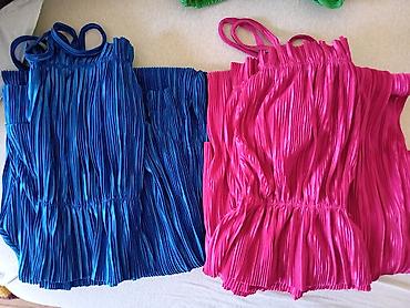 leprsave pantalone: Ženski plisirani set – top na tanke bretele i pantalone - Dvodijelni — 6