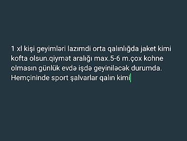 kisi godekce: Axtarılır: 1 XL ölçüdə kişi geyimləri - Orta qalınlıqda, jaket tipli — 1