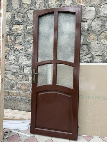 шифоньер четырехстворчатый: Межкомнатная дверь со стеклом, Дерево, Painted door, цвет - Коричневый