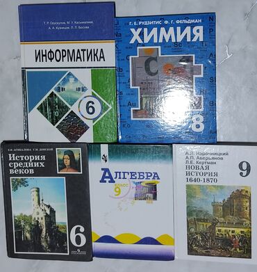 информатика 5 6 класс учебник: Набор из пяти школьных учебников для разных классов и предметов. В