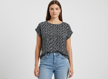 bluzki na krótki rękaw damskie: Women's blouse, size S