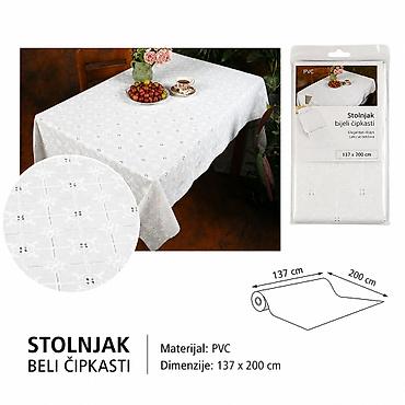 KMT Beli čipkani stolnjak 3280712 Elegantan beli čipkani stolnjak za