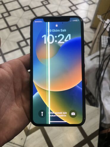 Apple iPhone: IPhone X, 64 GB, Qara, Zəmanət, Barmaq izi, Simsiz şarj