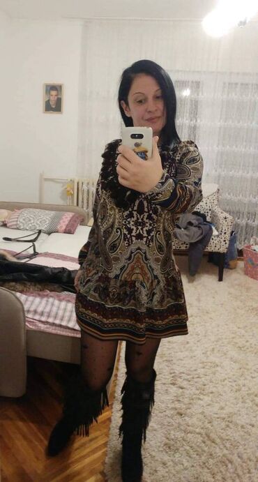 Haljine: PS Fashion M, bоја - Braon, Dugih rukava — 2