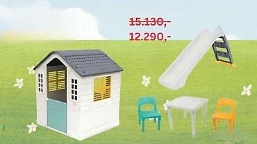 namestaj m: Set za dvorište za decu – kućica, tobogan i baštenski sto sa 2 — 3