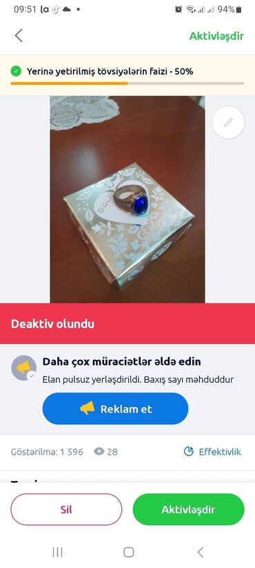 ay daşlı üzüklər: Üzük