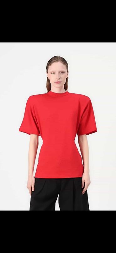 pinko: Qırmızı qadın üst geyimi – strukturlaşdırılmış siluetli t-shirt Pinko — 2
