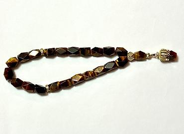 qizil tesbeh: Təsbeh – Təbii Pişik gözü (Tiger’s Eye) daşından - Material: faset — 1