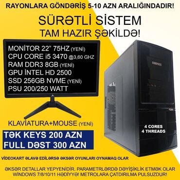 Masaüstü kompüterlər və iş stansiyaları: Masaüstü Kompüterlər “G2030 / CORE i3 / CORE i5” ⭐G2030 / 4GB DDR3 RAM — 6