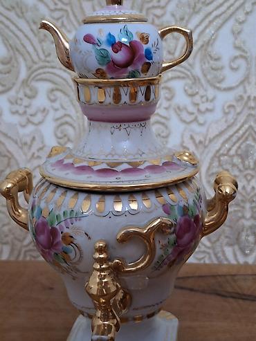 samovar almaq: Porselen mini samovar-çaydan dəsti - Material: yüksək keyfiyyətli — 3