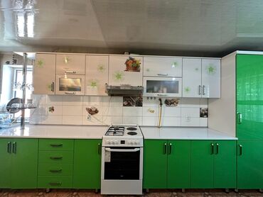 кух: Кухонный гарнитур, Шкаф, Барная стойка, цвет - Зеленый, Б/у