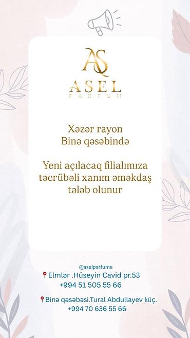 ofisiant is: Satış məsləhətçisi tələb olunur, Yalnız qadınlar üçün, 18-29 yaş, 1-2 illik təcrübə, Aylıq ödəniş — 1