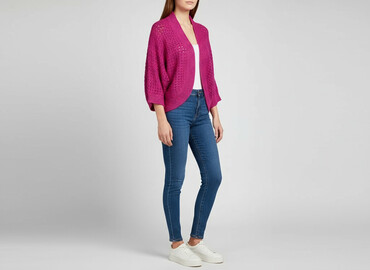 spodnie czerwone w kratę h m: H&M, Кардиган жіночий, розмір L