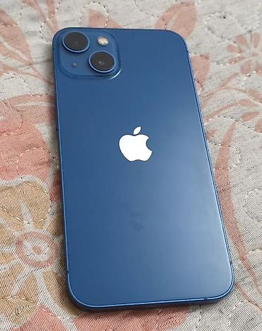 IPhone 13, Б/у, 256 ГБ, Синий, Защитное стекло, Чехол, Кабель, 75 %