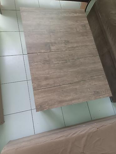 Sifarişlə restoran üçün masa və oturacaq dəstləri: Skameykalar ilə, Dördbucaq masa — 12