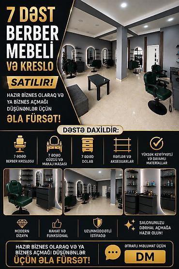 salon kiraye: 7 eded salon ucun mebel desti (guzgu dolab refler ve kreslolar) 1eded — 2
