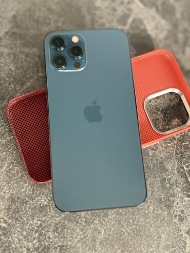 Apple iPhone: IPhone 12 Pro Max, Б/у, 128 ГБ, Синий, Чехол, 94 %