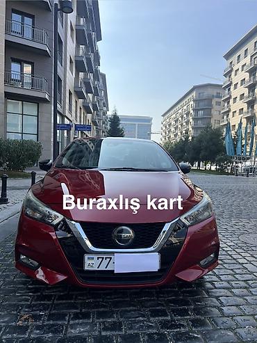 ceska satisi: Nissan Versa (yeni nəsil) sedan – al qırmızı rəngli, şəhər üçün ideal — 1