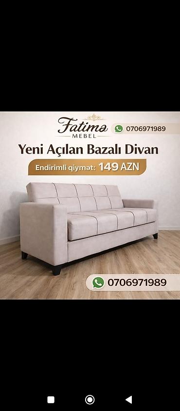 islenmis divan: Yeni açılan bazalı divan - Model: açılıb-yığılan mexanizmli, bazalı — 1