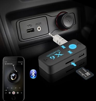 Audio oprema za auto: Bluetooth X6 audio prijemnik sa ugrađenim mikrofonom - Pretvara bilo — 2